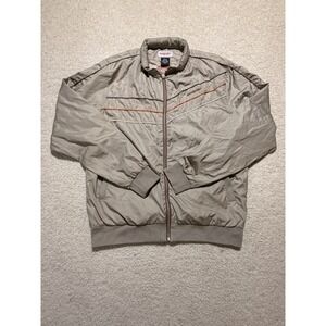 Ezekiel Hooded Windbreaker Jacket Mens Large Beige Full Zip Y2K Skate Surf